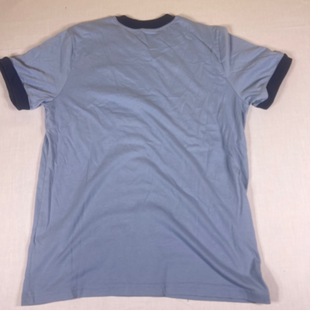 Abercrombie Kids Light Blue Ringer T-Shirt Navy Trim Size 17/18 Large